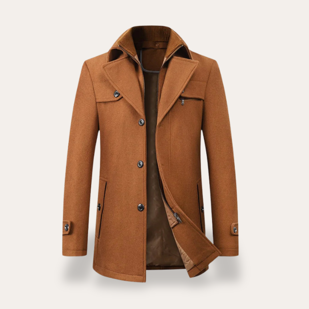 VogeLuxe | Men’s Double Collar Short Trench Coat