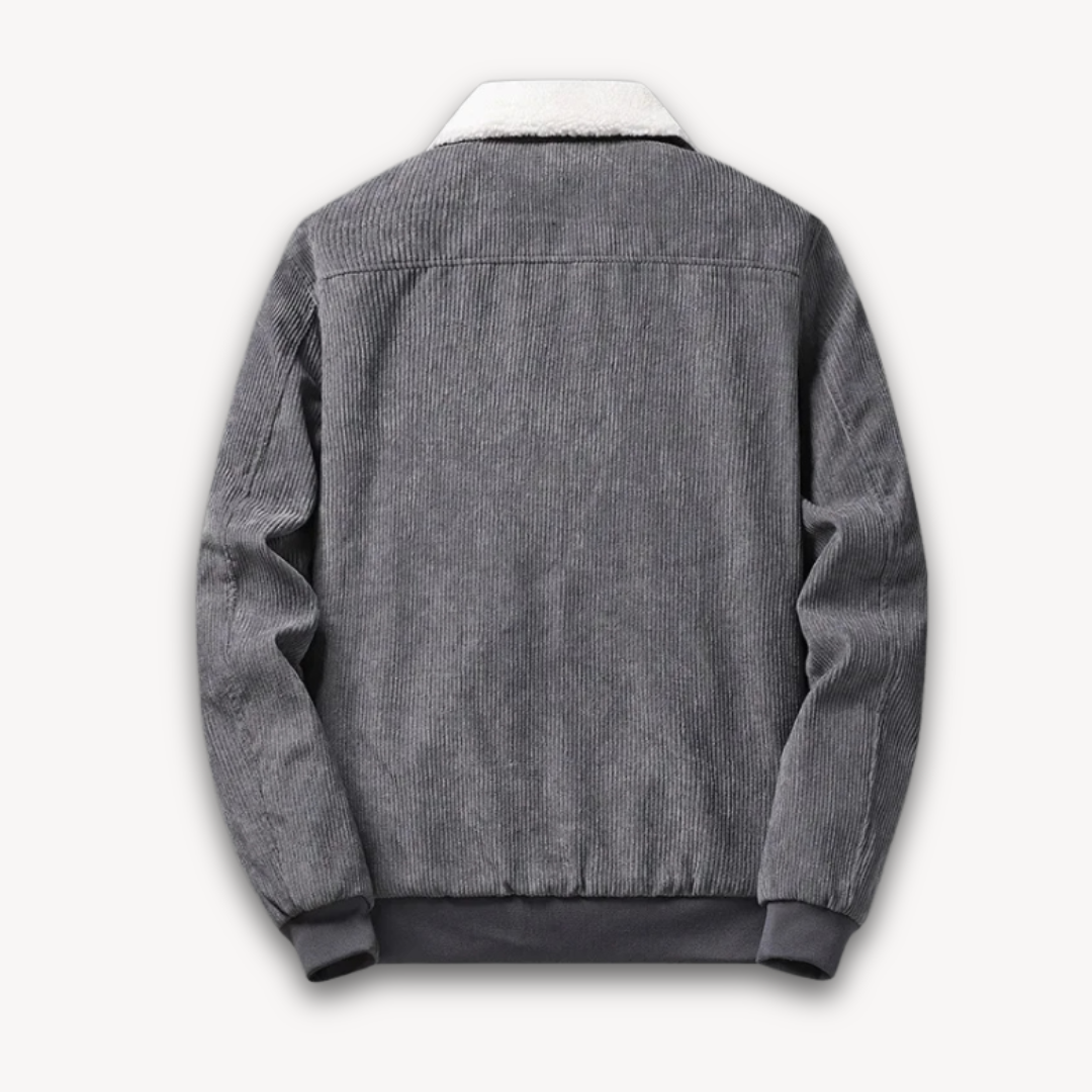 VogeLuxe | Men’s Corduroy Sherpa Lined Bomber Jacket
