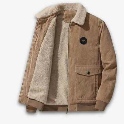 VogeLuxe | Men’s Corduroy Sherpa Lined Bomber Jacket