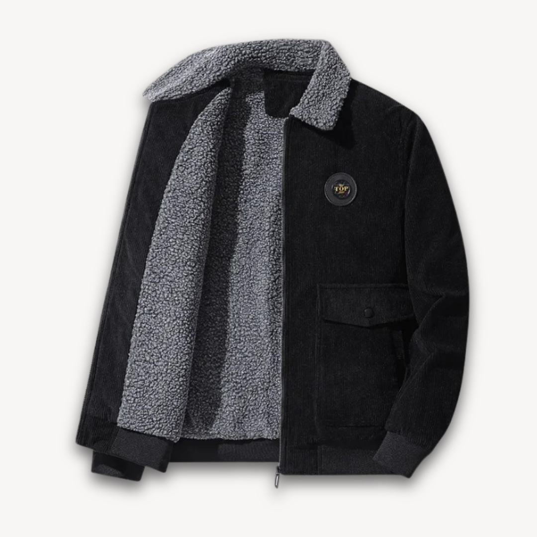 VogeLuxe | Men’s Corduroy Sherpa Lined Bomber Jacket