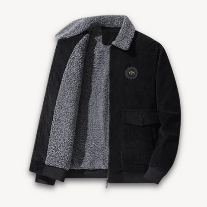 VogeLuxe | Men’s Corduroy Sherpa Lined Bomber Jacket
