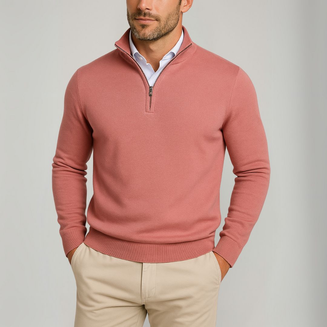 VogeLuxe | Men’s Polished Zip-Collar Knit