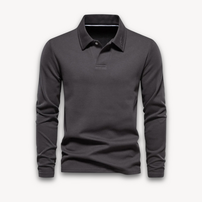 VogeLuxe | Men’s Minimalist V-Neck Polo Shirt