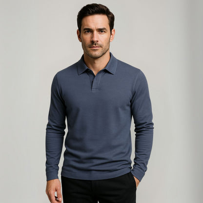 VogeLuxe | Men’s Minimalist V-Neck Polo Shirt
