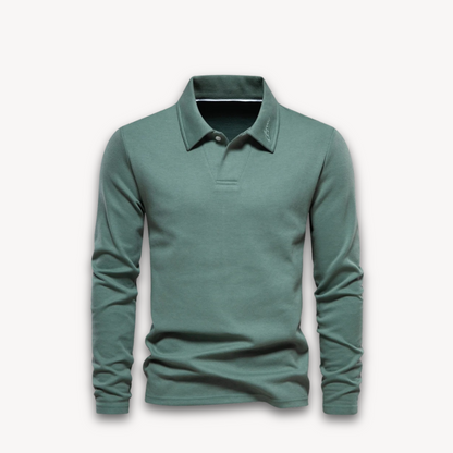 VogeLuxe | Men’s Minimalist V-Neck Polo Shirt