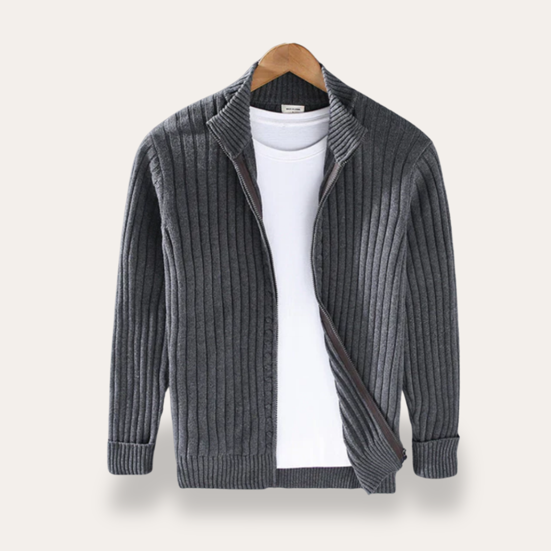 VogeLuxe | Men’s Casual Ribbed Knit Layering Cardigan