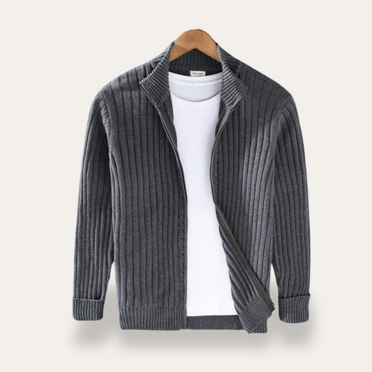 VogeLuxe | Men’s Casual Ribbed Knit Layering Cardigan