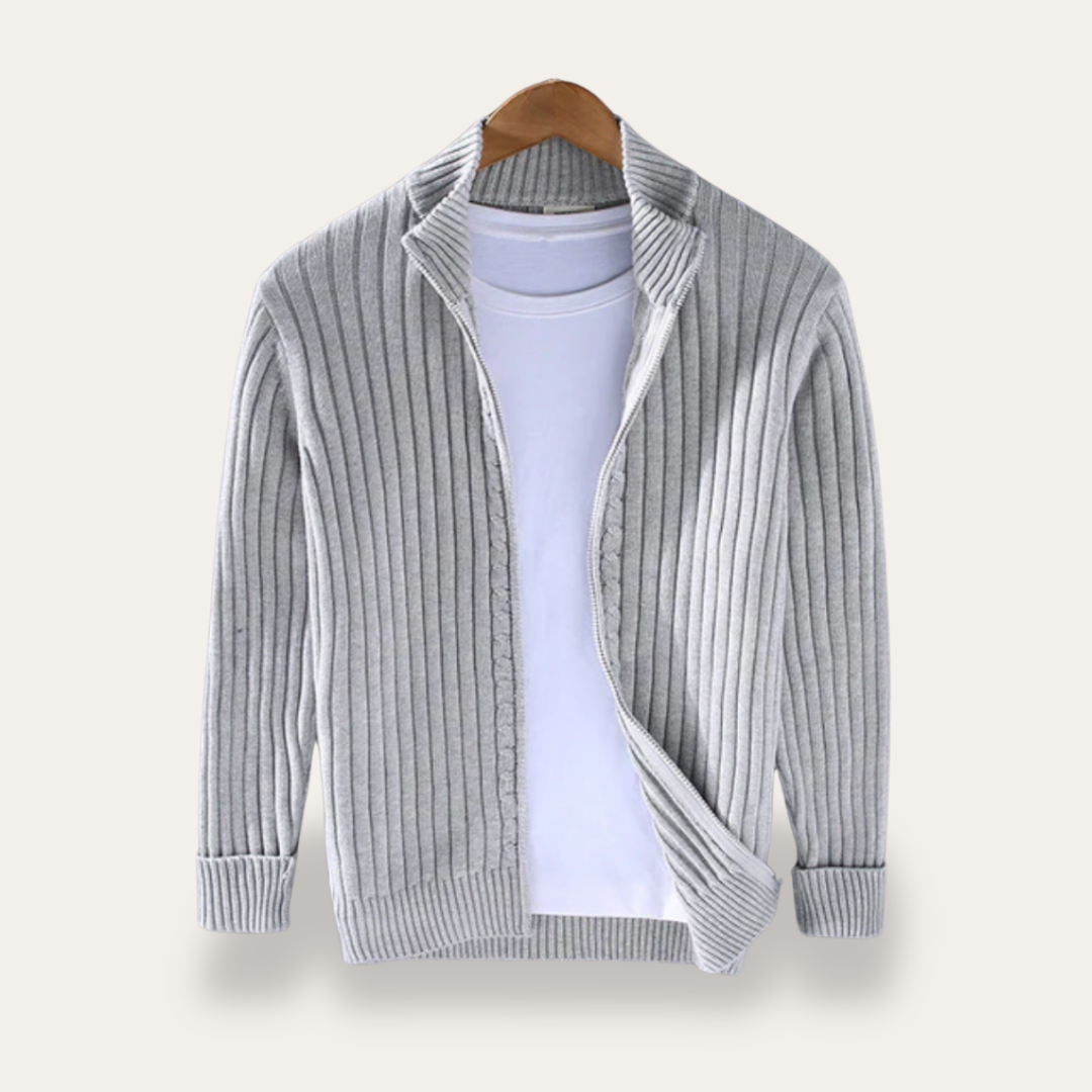 VogeLuxe | Men’s Casual Ribbed Knit Layering Cardigan