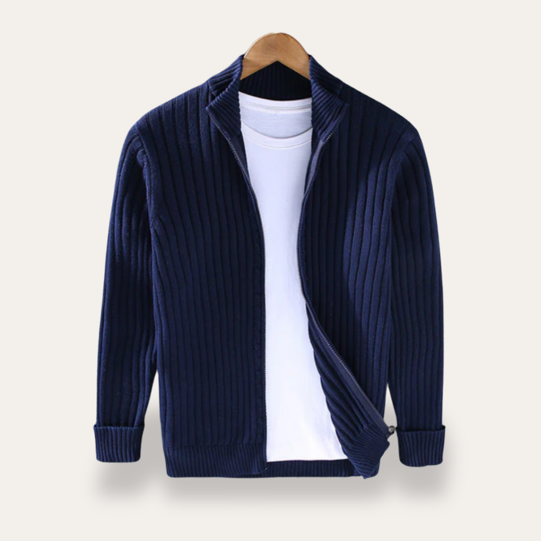 VogeLuxe | Men’s Casual Ribbed Knit Layering Cardigan
