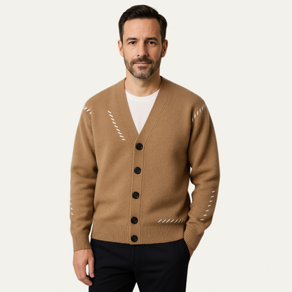 VogeLuxe | Men’s Minimalist V-Neck Cardigan