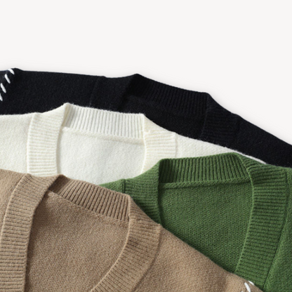 VogeLuxe | Men’s Minimalist V-Neck Cardigan