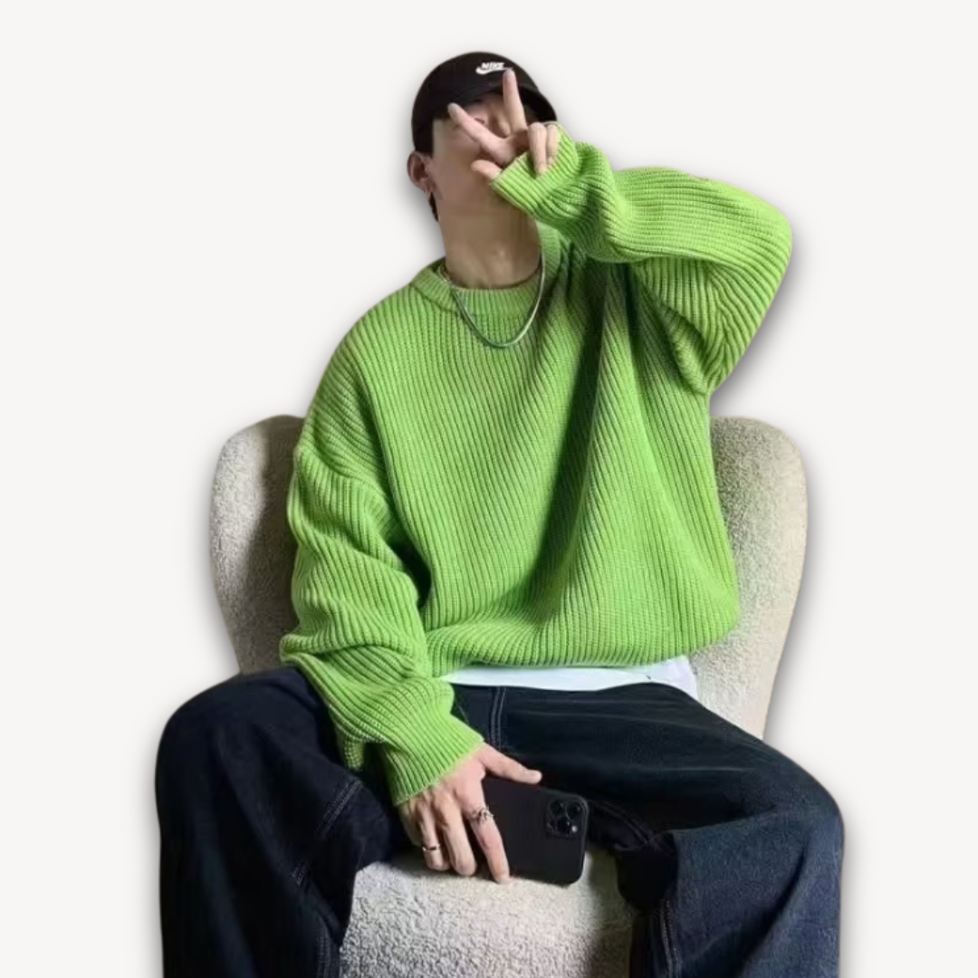 VogeLuxe | Men’s Wide Rib Crewneck Sweater
