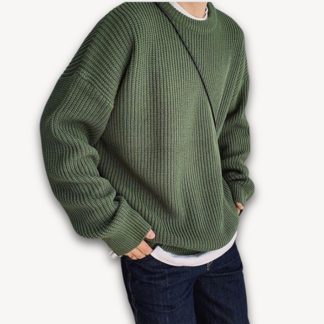 VogeLuxe | Men’s Wide Rib Crewneck Sweater