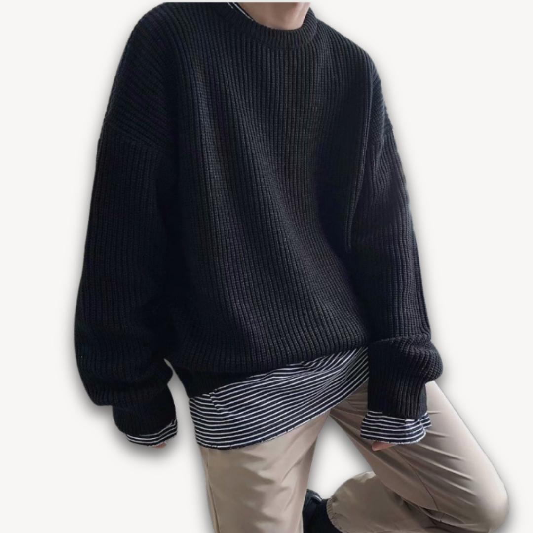 VogeLuxe | Men’s Wide Rib Crewneck Sweater