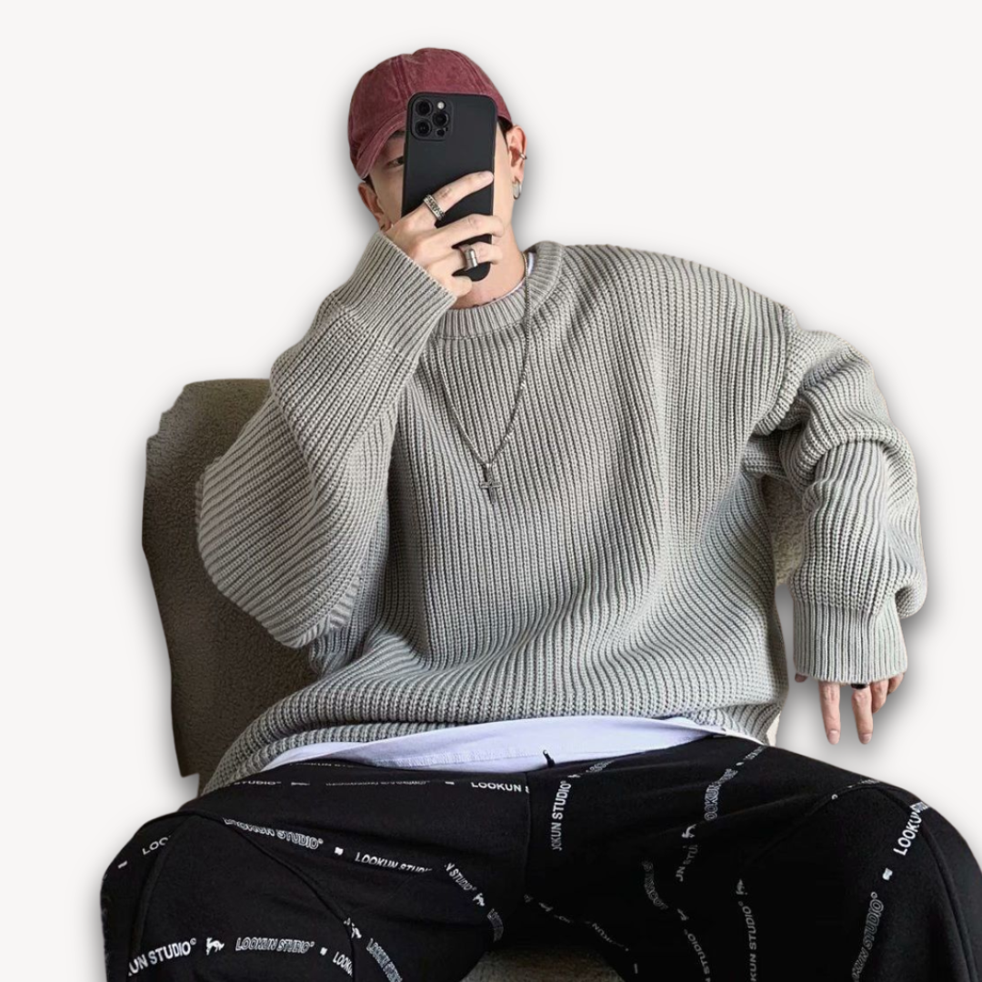 VogeLuxe | Men’s Wide Rib Crewneck Sweater