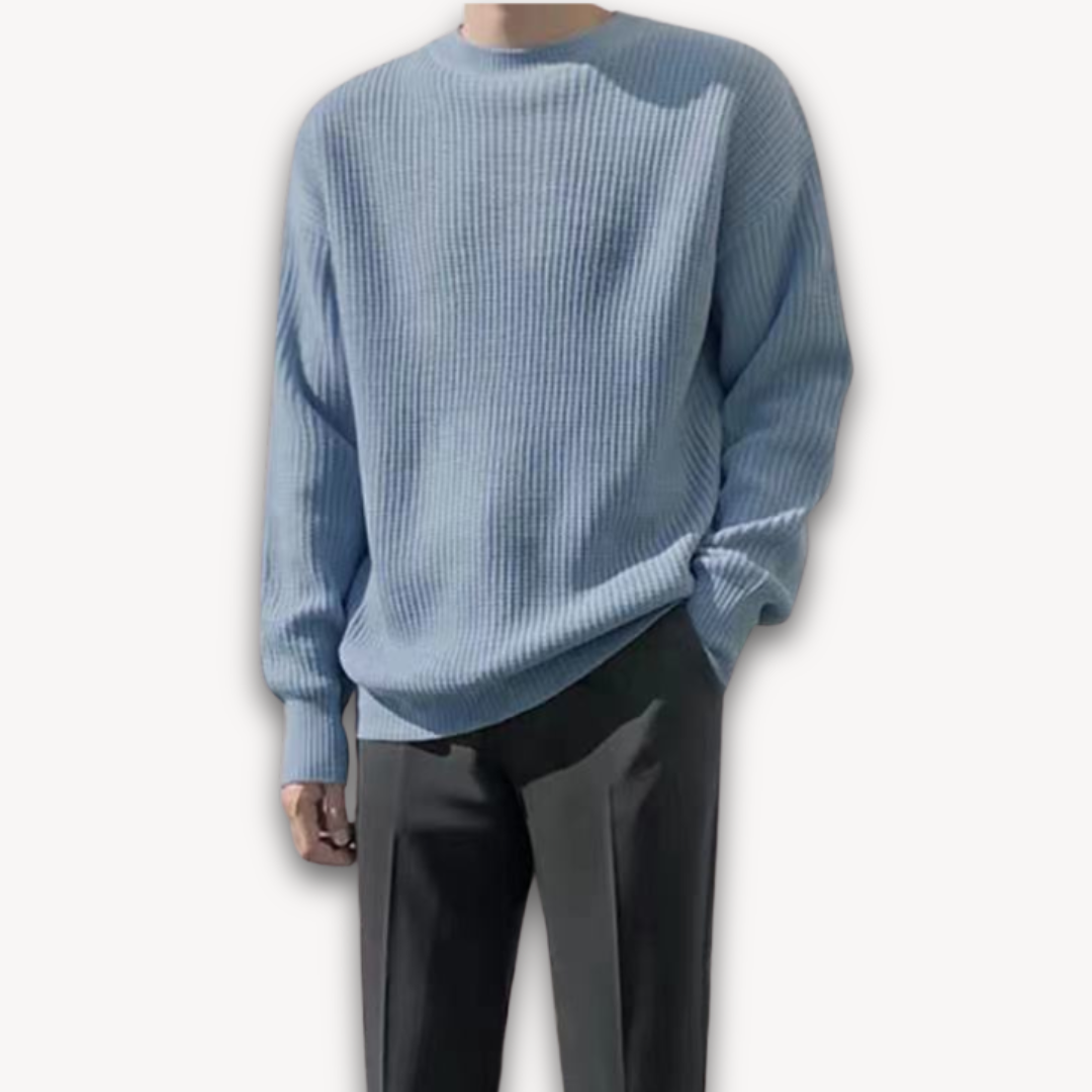VogeLuxe | Men’s Wide Rib Crewneck Sweater