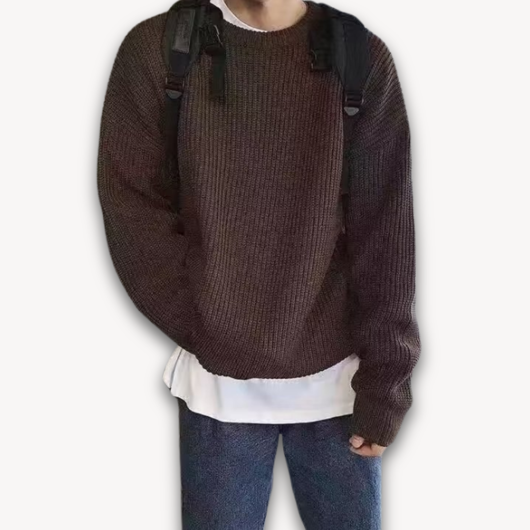 VogeLuxe | Men’s Wide Rib Crewneck Sweater
