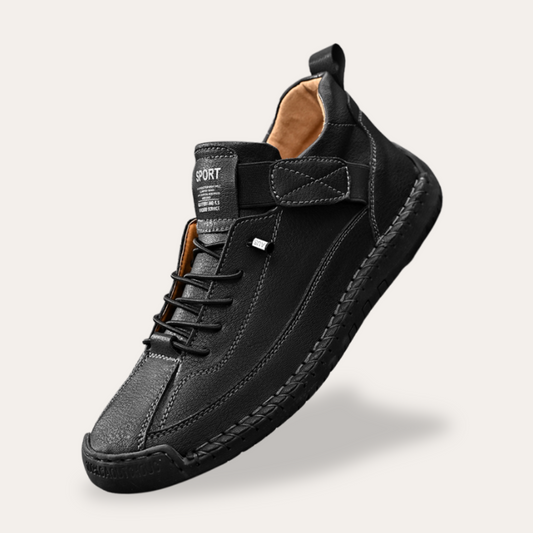 VogeLuxe | Men’s Distressed Mid-Top Moc Sneakers