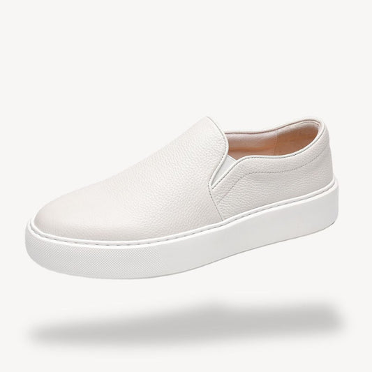 VogeLuxe | Men’s Pebbled Leather Slip-On Sneakers