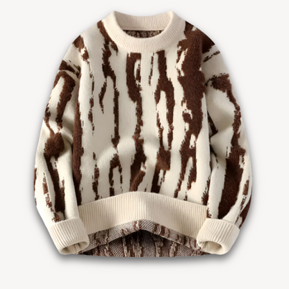 VogeLuxe | Men’s Abstract Jacquard Crewneck Sweater