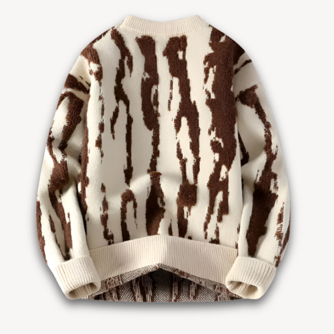 VogeLuxe | Men’s Abstract Jacquard Crewneck Sweater