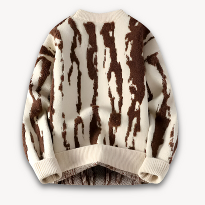 VogeLuxe | Men’s Abstract Jacquard Crewneck Sweater