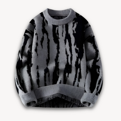 VogeLuxe | Men’s Abstract Jacquard Crewneck Sweater