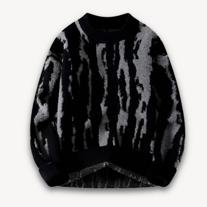 VogeLuxe | Men’s Abstract Jacquard Crewneck Sweater