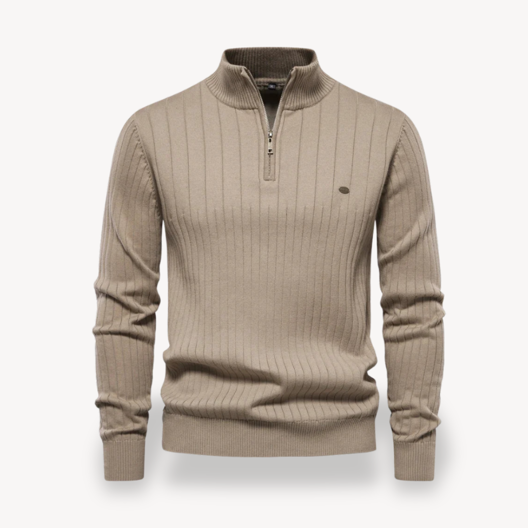 VogeLuxe | Men’s Classic Knit Zip Sweater