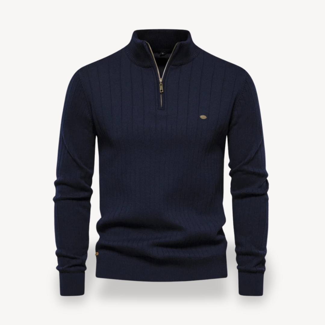 VogeLuxe | Men’s Classic Knit Zip Sweater