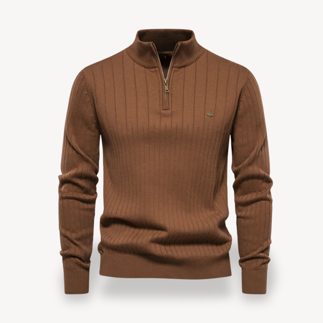 VogeLuxe | Men’s Classic Knit Zip Sweater