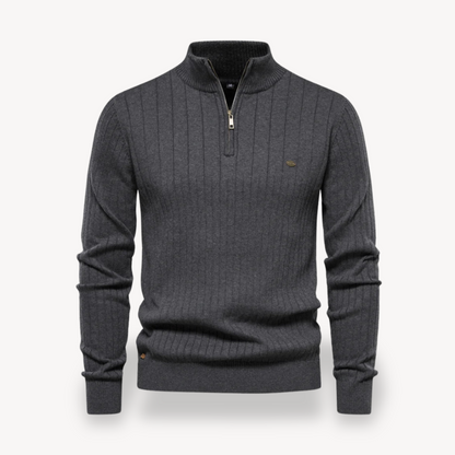 VogeLuxe | Men’s Classic Knit Zip Sweater
