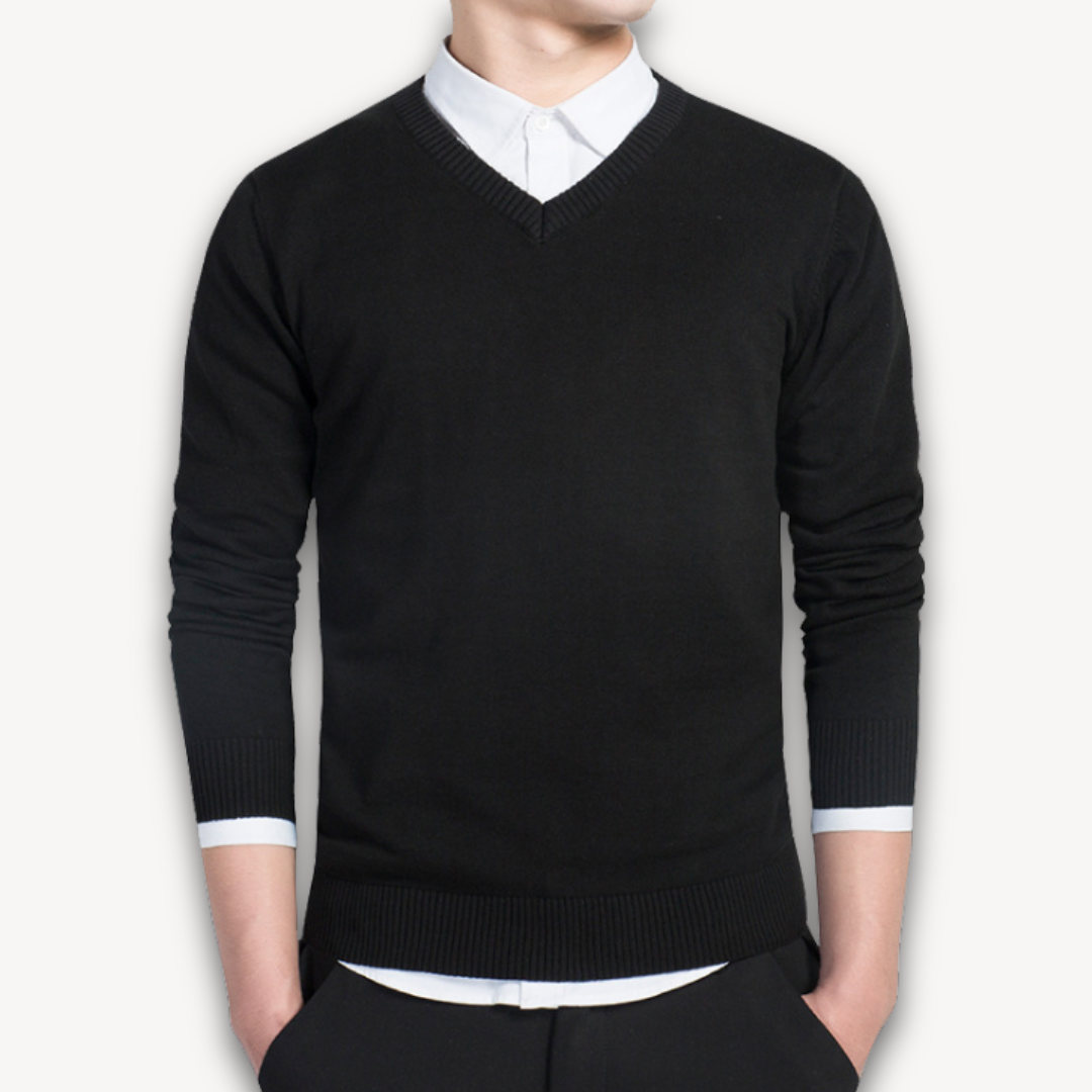 VogeLuxe | Men’s Classic V-Neck Knit Sweater