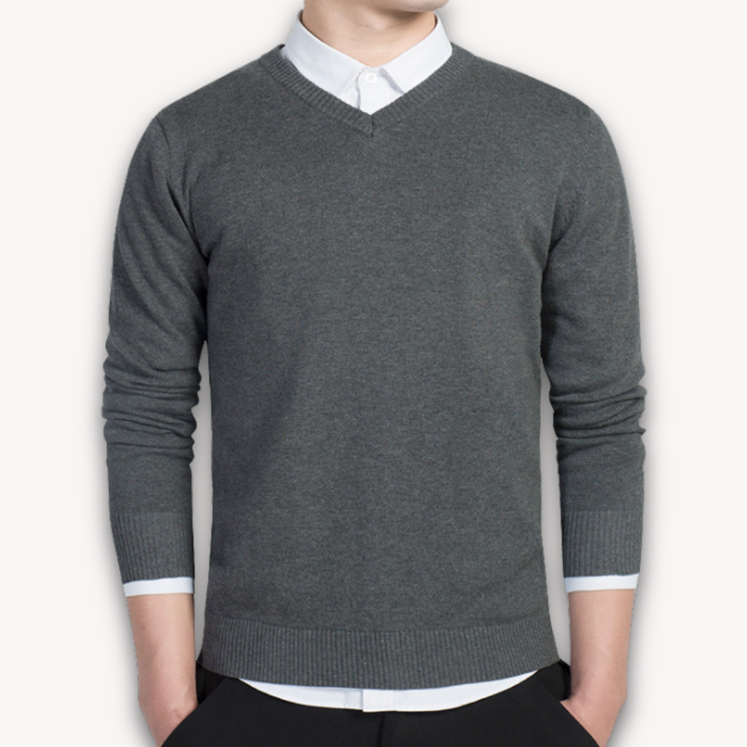 VogeLuxe | Men’s Classic V-Neck Knit Sweater