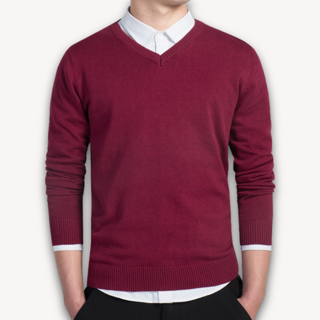 VogeLuxe | Men’s Classic V-Neck Knit Sweater