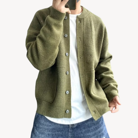 VogeLuxe | Men’s Cozy Button-Up Knit Cardigan