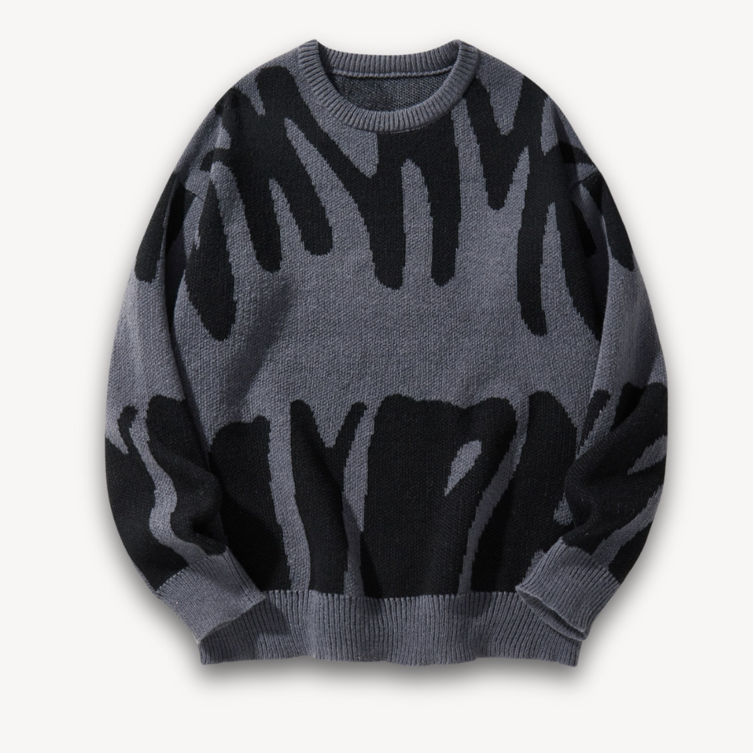 VogeLuxe | Men’s Abstract Jacquard Knit Sweater