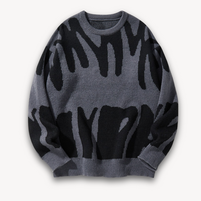 VogeLuxe | Men’s Abstract Jacquard Knit Sweater