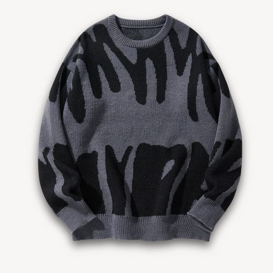 VogeLuxe | Men’s Abstract Jacquard Knit Sweater