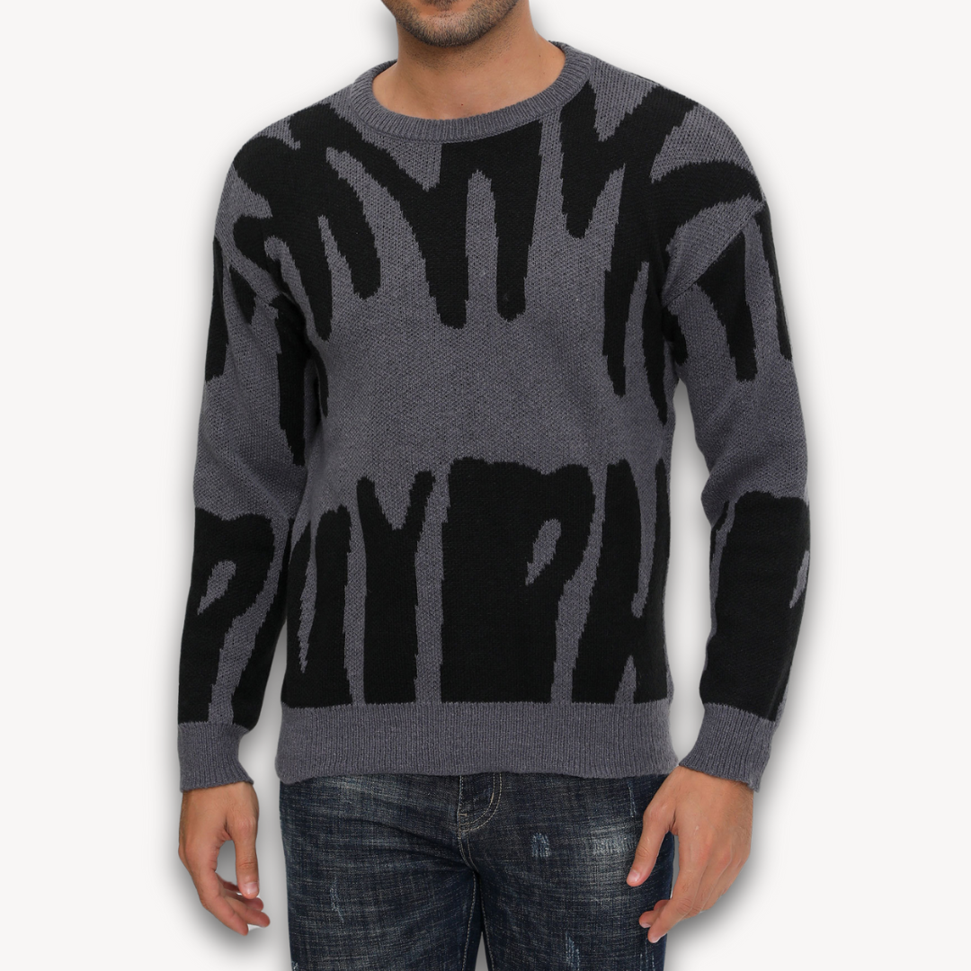 VogeLuxe | Men’s Abstract Jacquard Knit Sweater