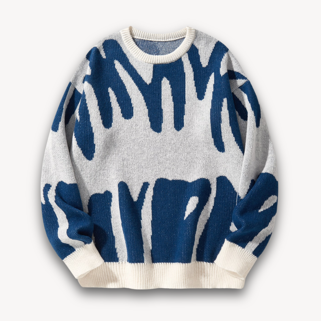 VogeLuxe | Men’s Abstract Jacquard Knit Sweater