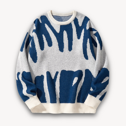 VogeLuxe | Men’s Abstract Jacquard Knit Sweater