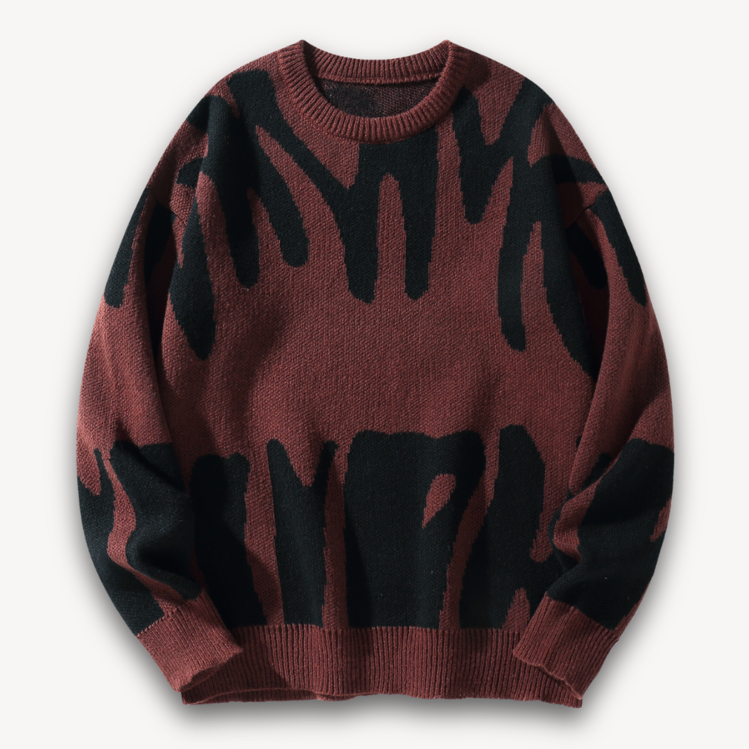 VogeLuxe | Men’s Abstract Jacquard Knit Sweater