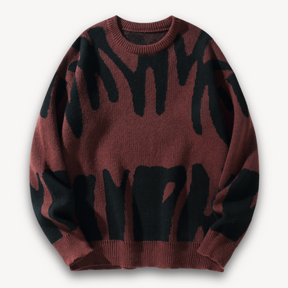 VogeLuxe | Men’s Abstract Jacquard Knit Sweater