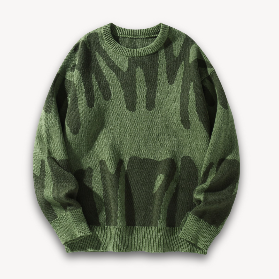 VogeLuxe | Men’s Abstract Jacquard Knit Sweater