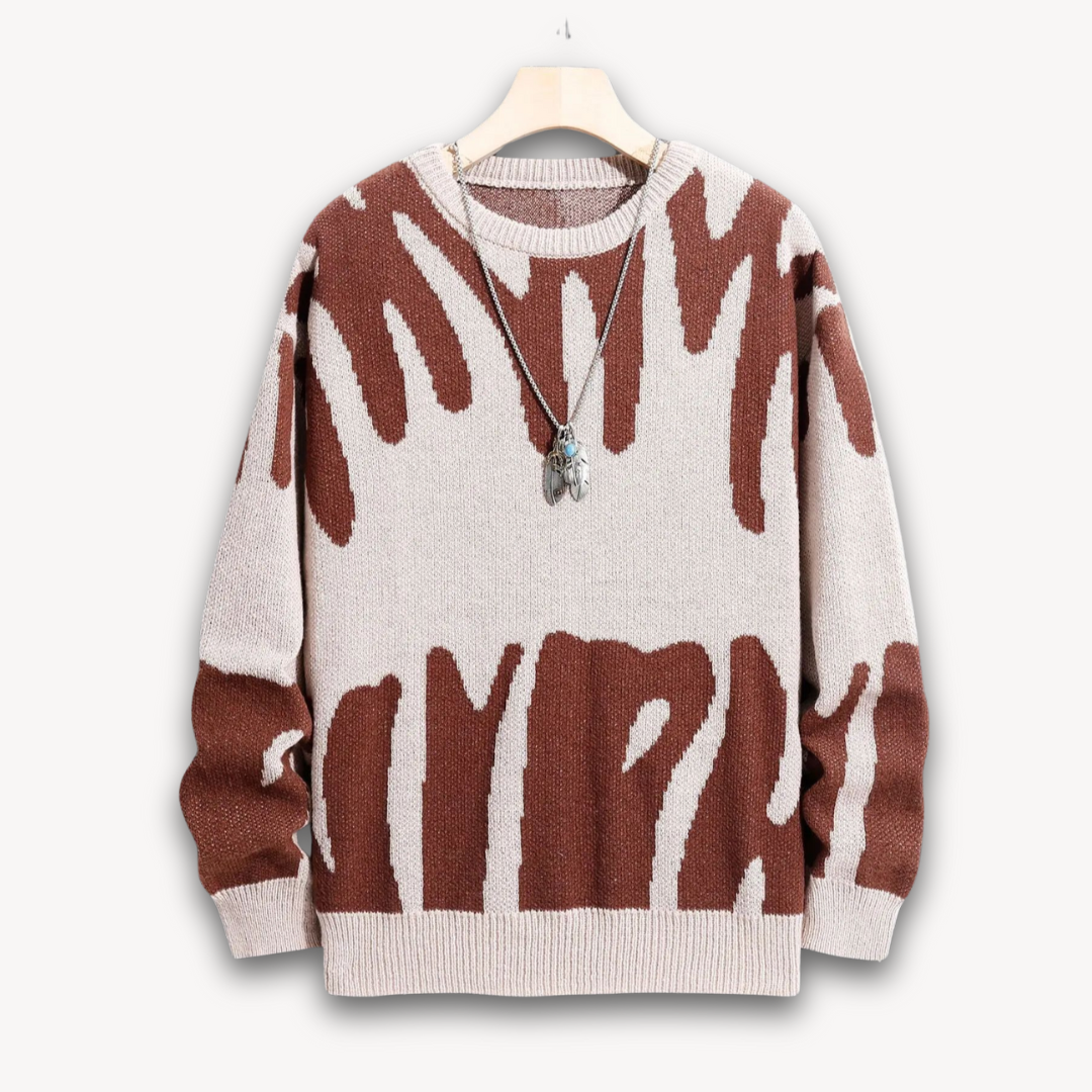 VogeLuxe | Men’s Abstract Jacquard Knit Sweater