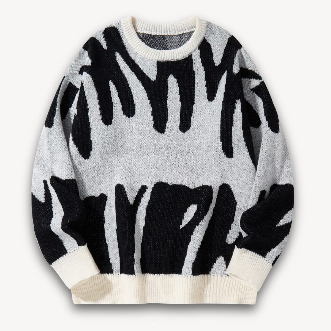 VogeLuxe | Men’s Abstract Jacquard Knit Sweater