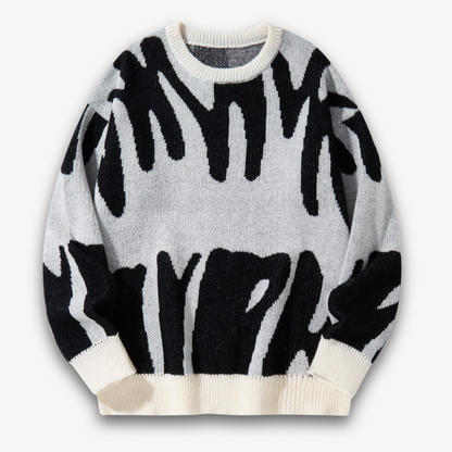 VogeLuxe | Men’s Abstract Jacquard Knit Sweater