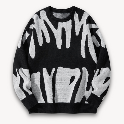 VogeLuxe | Men’s Abstract Jacquard Knit Sweater