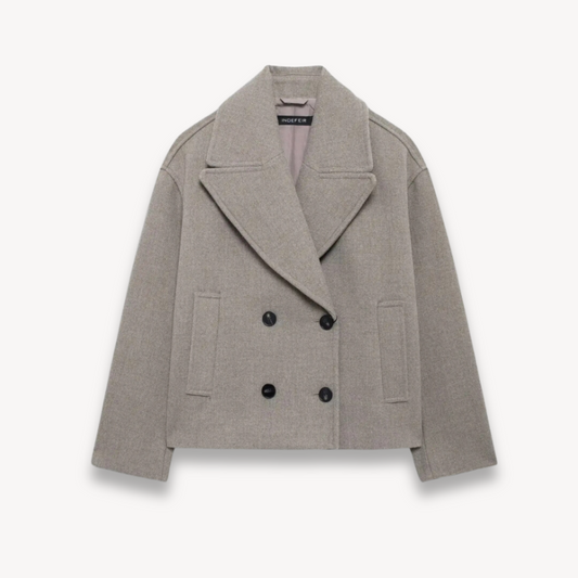 VogeLuxe | Women’s Elegant Double-Breasted Wool Coat